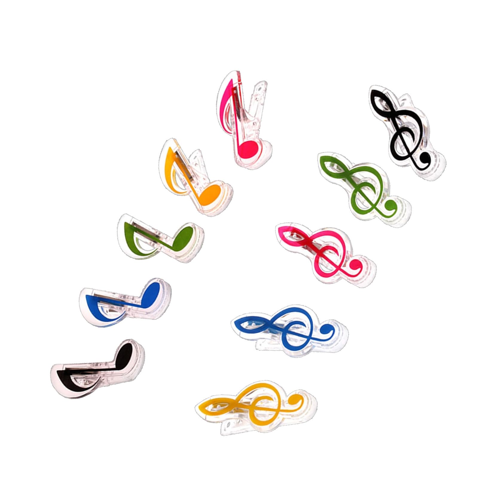 10pezzi Note Musicali in Plastica Supporto per Spartiti per Pianoforte Impugnatura in Plastica Note Musicali Colorate Uso Durevole