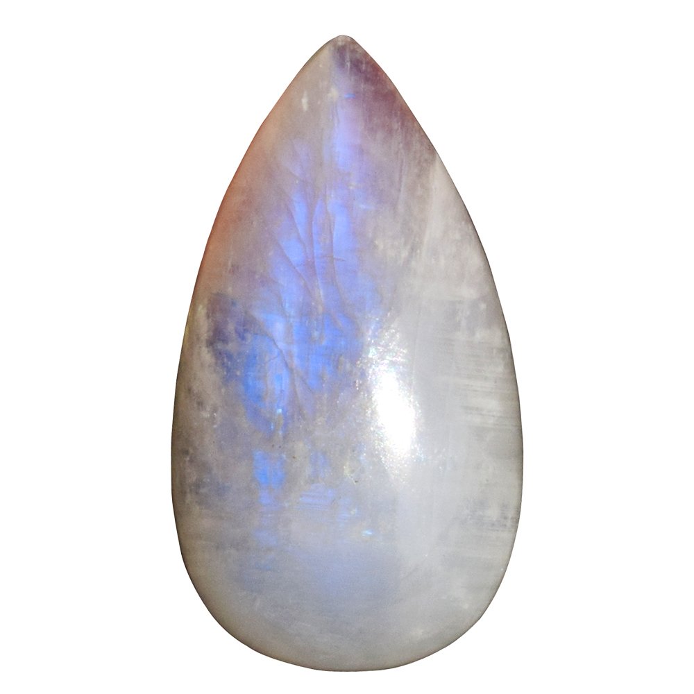 ABC Jewelry Mart Natural Blue Flashy Fire Rainbow Moonstone Pear Cabochon,Jewellery Making Stone, Ea