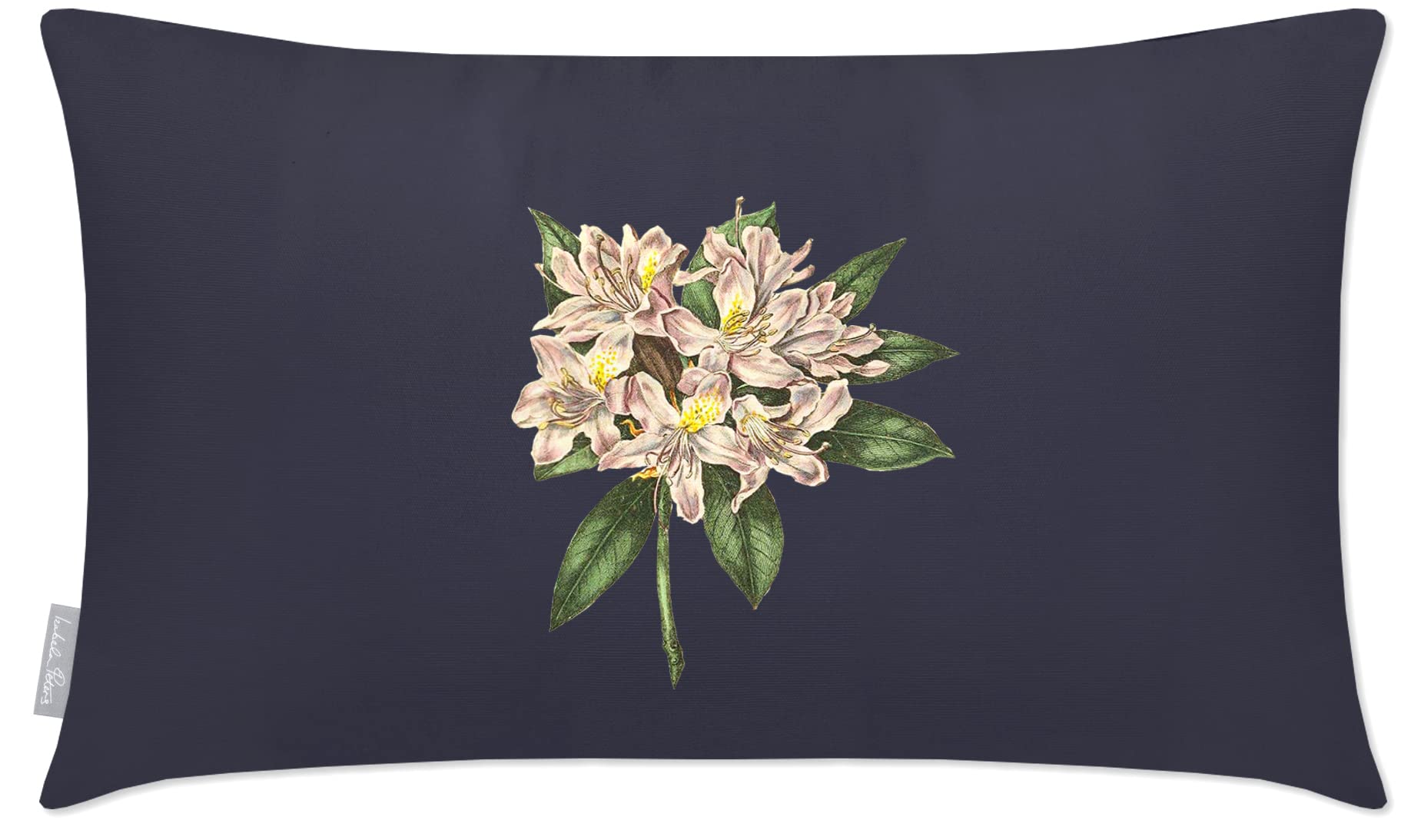 Izabela Peters Outdoor Cushions Waterproof, 50 x 30 cm, Filled Outdoor Cushion, Rhododendron - Graphite, Garden Furniture Cushions, Outdoor Seat Cushions, Garden Chair Cushions
