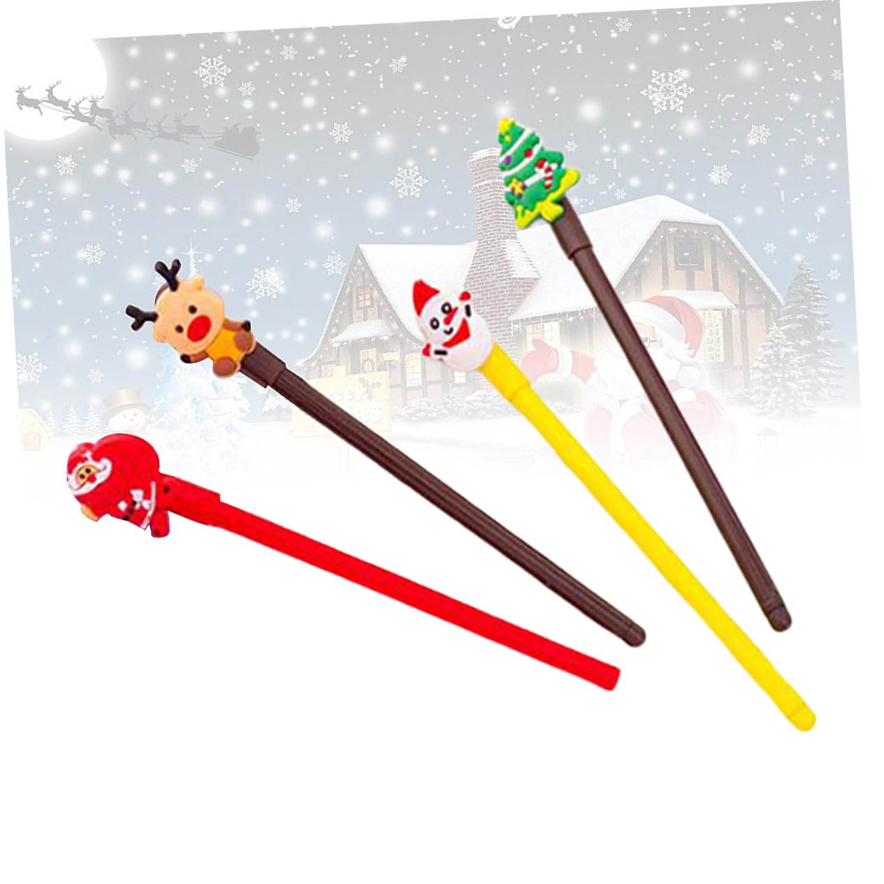 SHINEOFI 60 Pz Gel Natalizie Penna Da Scrivere Babbo Natale Dell'albero Di Natale Stazionario a Inchiostro Gel Simpatico Cartone Animato Cancelleria Natalizia Per Studenti