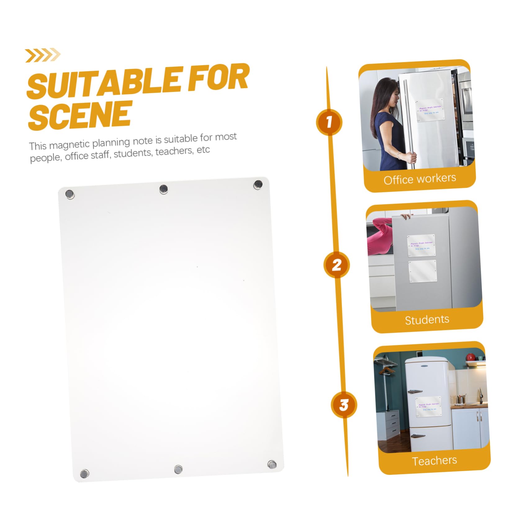 Stundenplan Whiteboard aus Acryl Magnetische Whiteboard Tafel für Kühlschrank Abwischbar und Praktisch Transparente Leere Fläche zum Planen und Zeichnen für Büro und Schüler