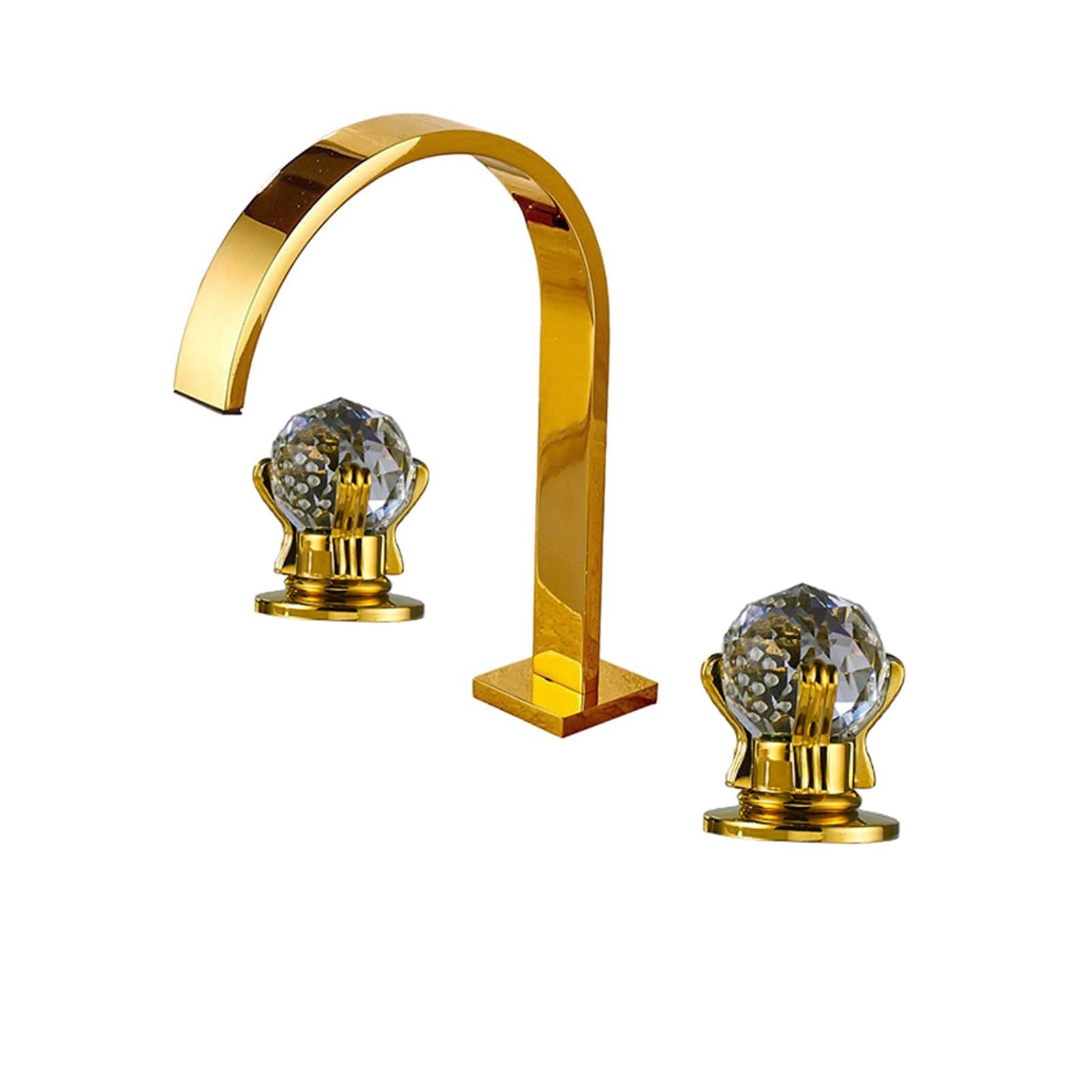 Robinet monté sur le pont carré double poignée finition Gold A