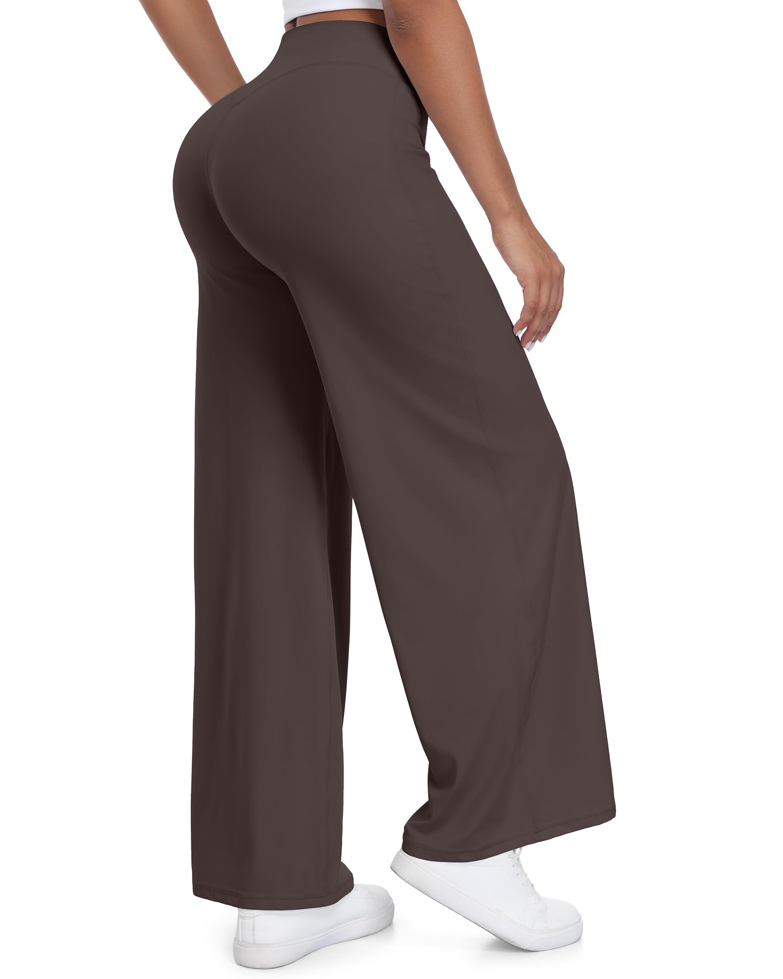 SIMIYA Nahtlose Straight Leggings Hohe Taille Flared Yogahose Sporthose | No Front Seam,Weites Bein,Po-Formend,Sport Gym Pilates Yoga Zumba Freizeit