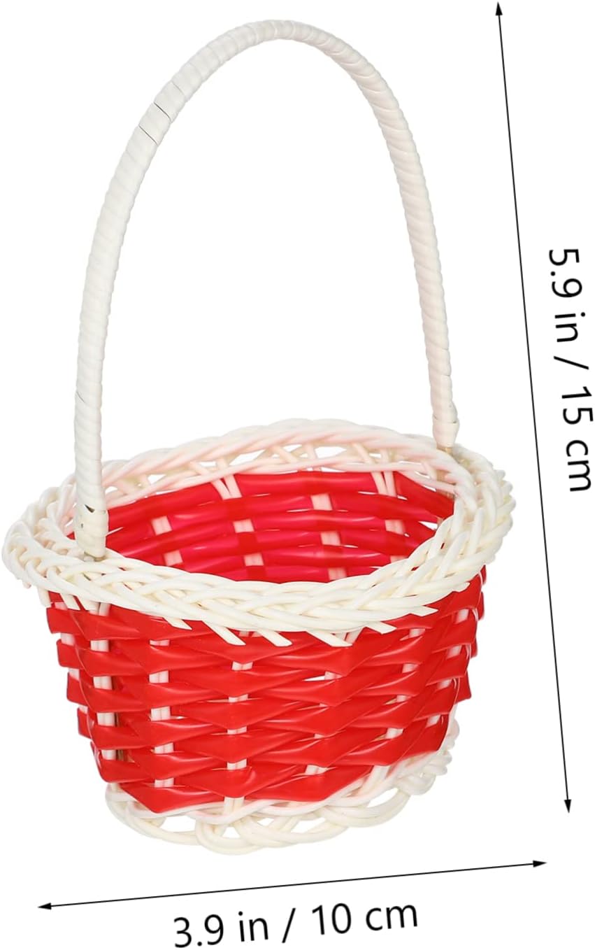 MERRYHAPY 6pcs Small Woven Baskets Handle Easter Egg Baskets Mini Candy for Boys and Girls