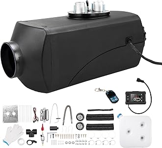 KAX 8KW 12V Diesel Air Heater, Split Type Single Hole Parking Heating w/LCD Switch Monitor Display Remote Control Car Heater for Car Trucks Bus RV and Trailer Pure Black