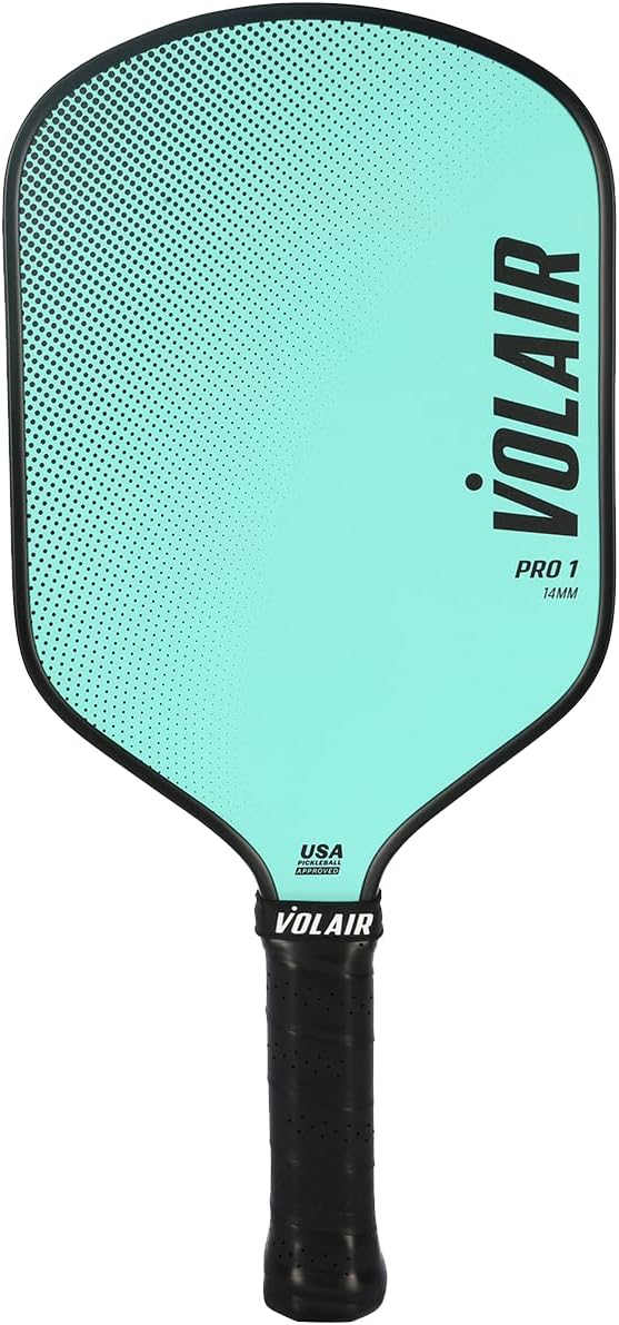 Volair Pro 1 Pickleball Paddle – Hybrid Shape, Fiberglass Face, USAP Approved 14mm and 16mm Thickness Options, 8 Color Options