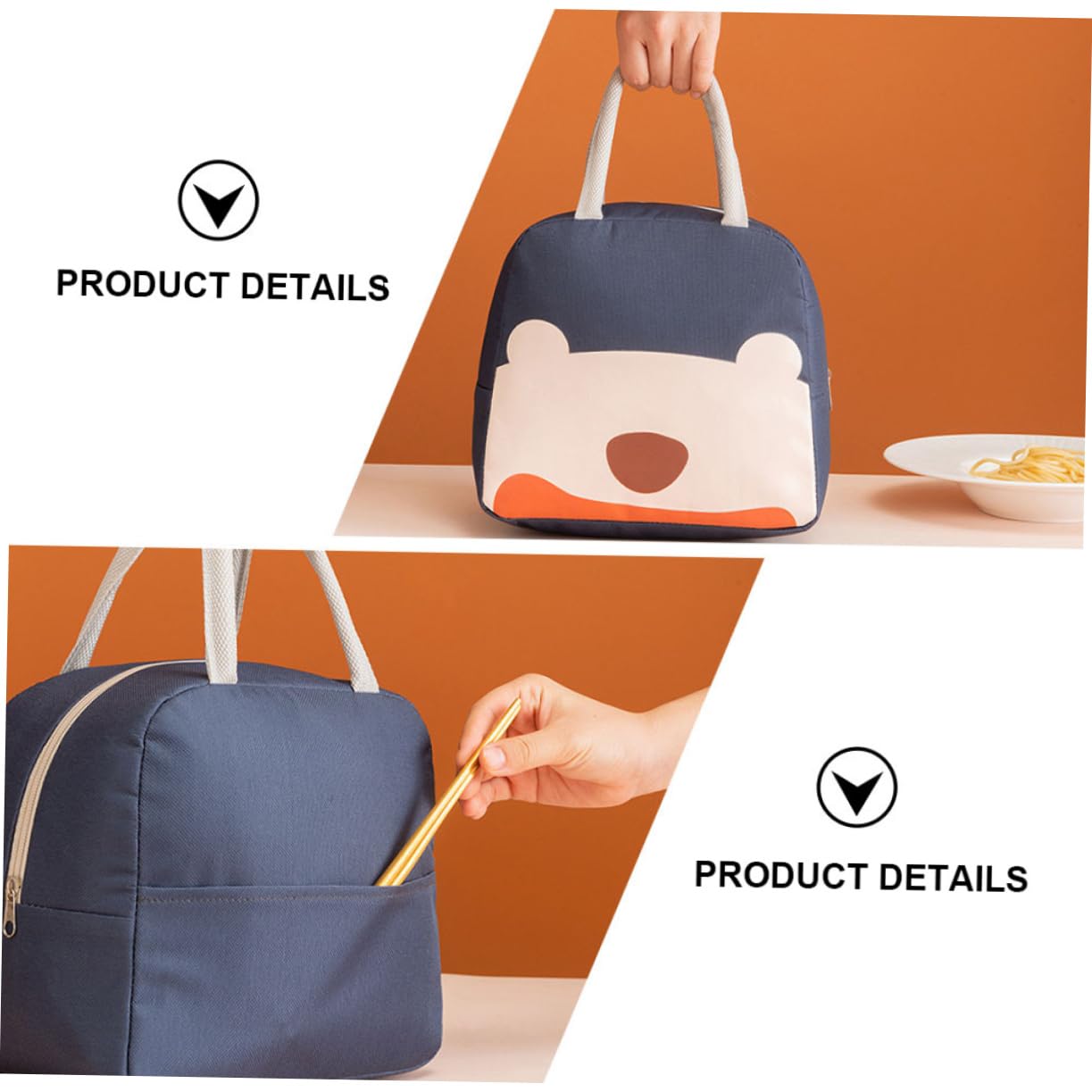 Bolsa de Almuerzo Oxford Azul Marino Asa, y Térmica