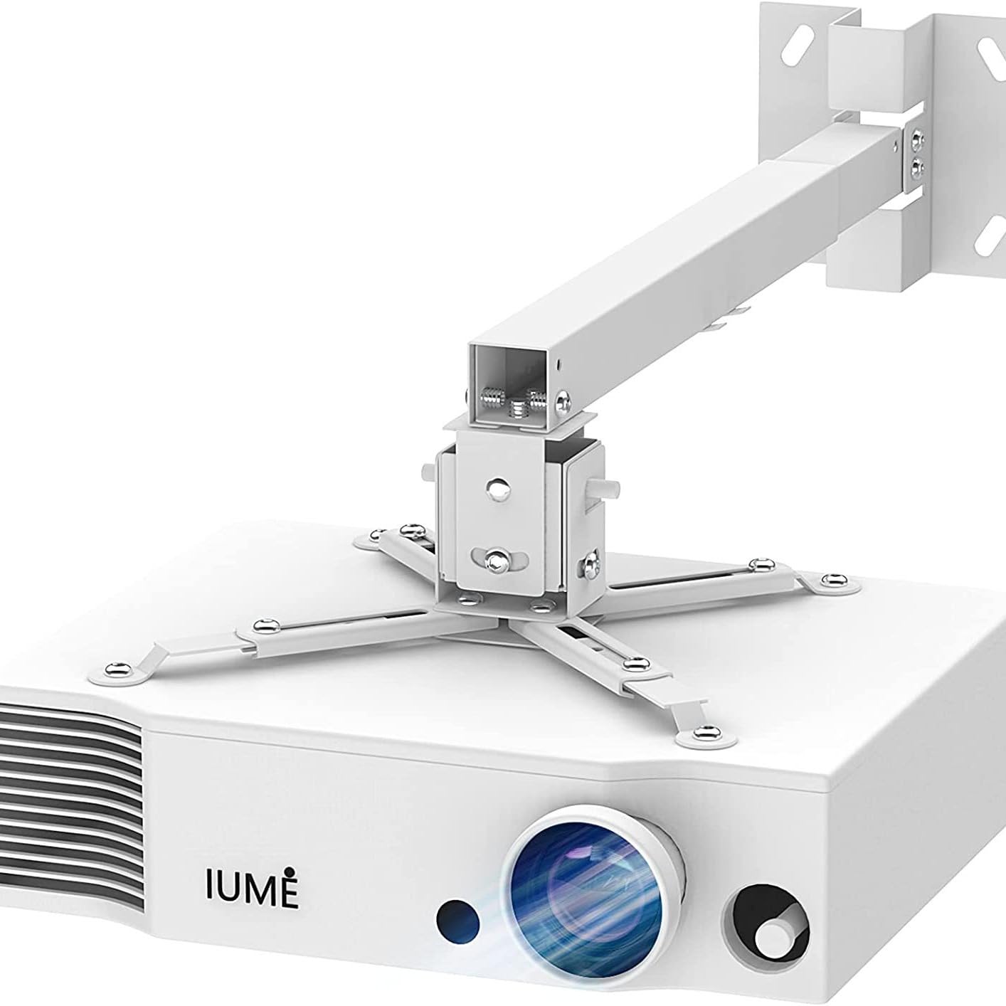 Mini projecteur support mural orientable 360 degrés en métal blanc solide