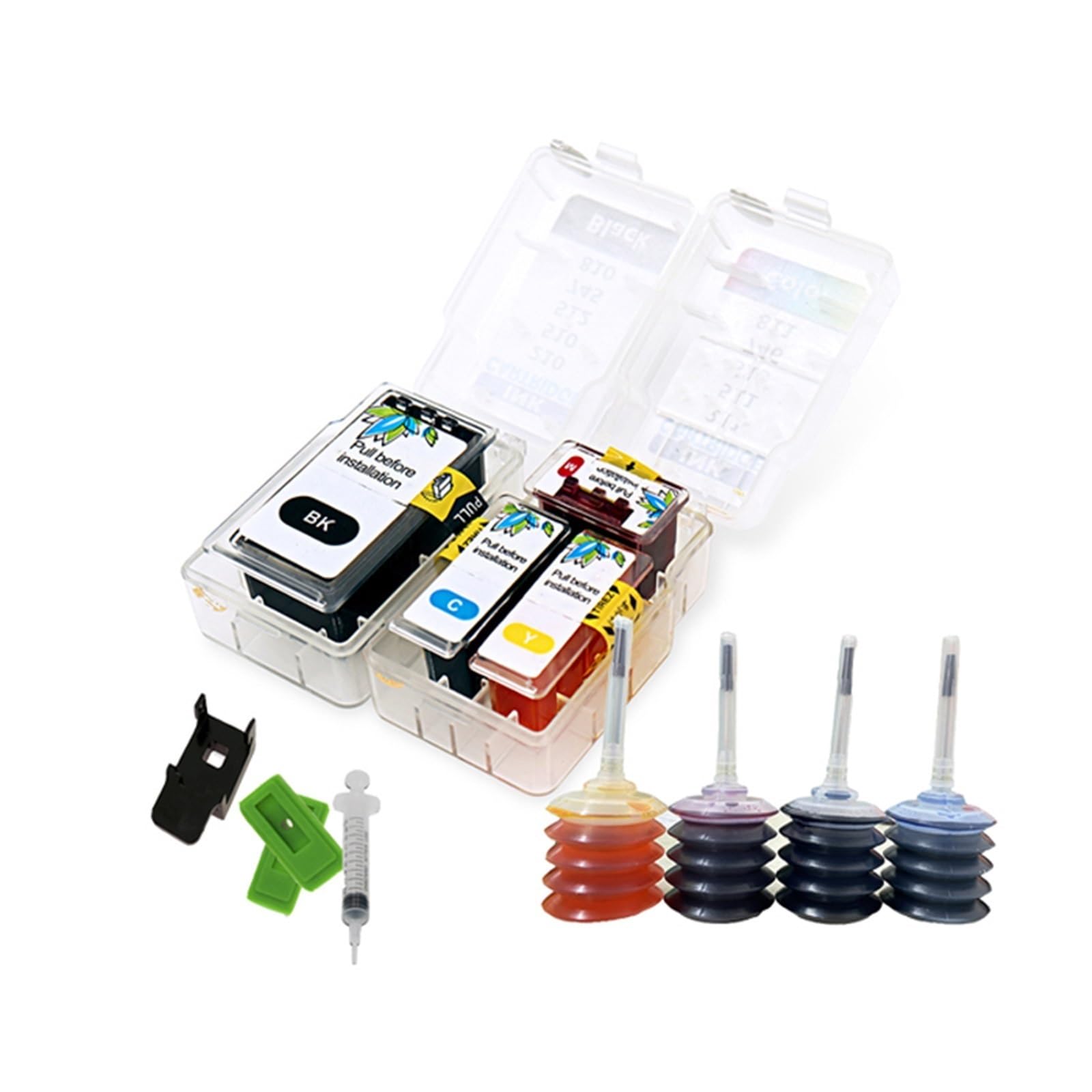 Kit ricarica inchiostro, compatibile con Canon, PG44 CL54 PG44XL | CL54XL, nero ciano magenta giallo, per E401 E402 E461 E471 E481 E201 E3110(1Set with ink)
