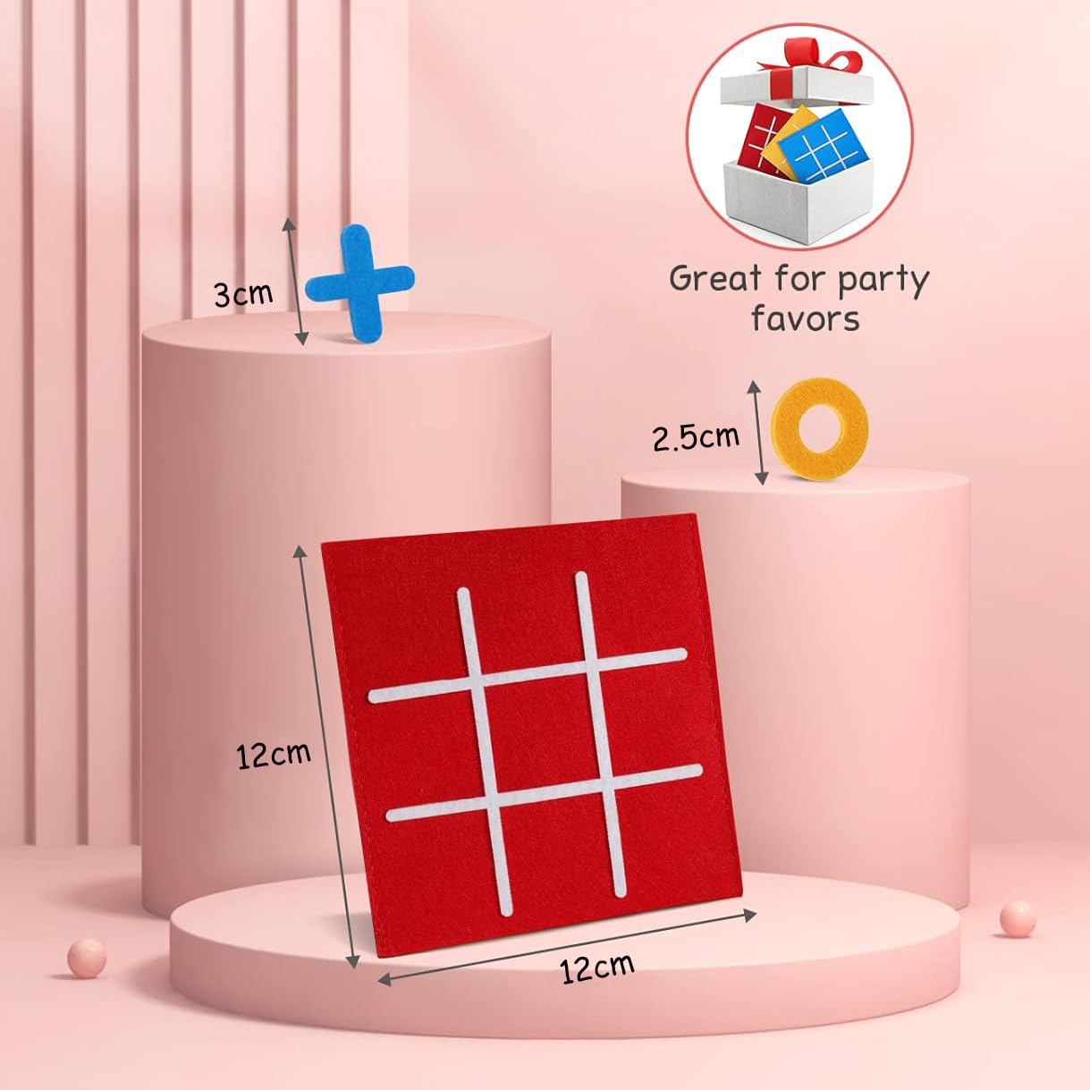 16 sets Tic Tac Toe Strategisch bordspel voor kinderen en familie, klassiek educatief speelgoed voor goodie bag stoppers, verjaardagsfeestje, geschenken voor studenten met envelopend einde van het
