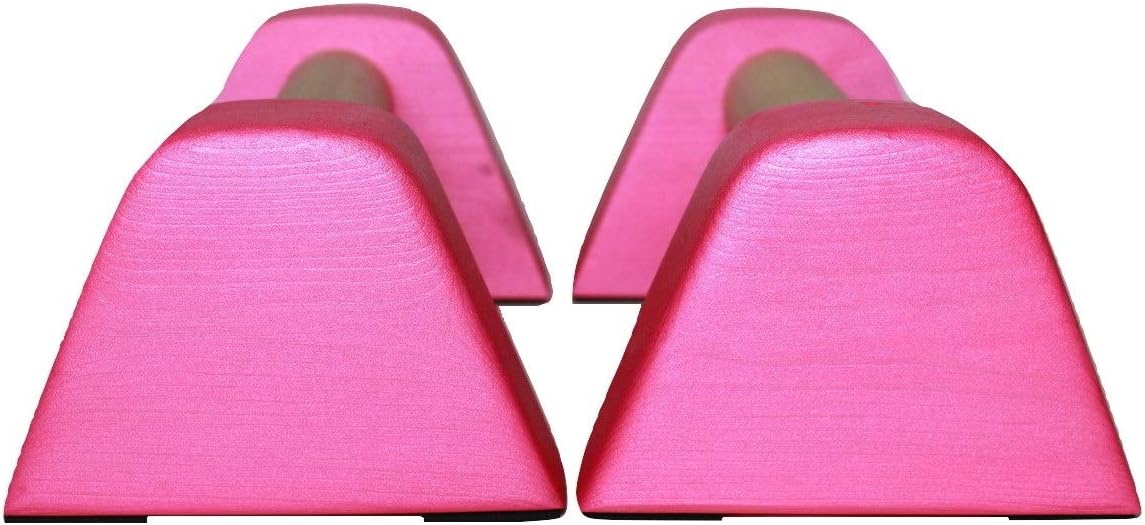 RAMASS Fitness Push Up Bars, Wooden Mini Parallettes (Neon Pink), Gymnastics, Calisthenics