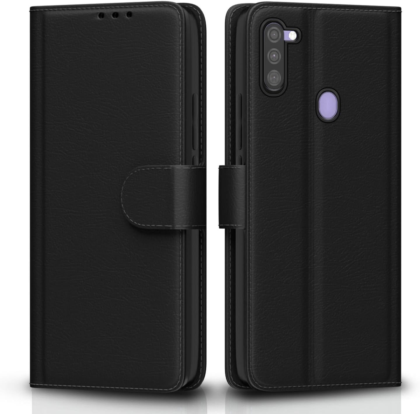 - Samsung Galaxy M11 Flip Case Leather Finish | Inside TPU with Card Pockets | Wallet Stand and Shock Proof | Magnetic Closing | Complete Protection Flip Cover for Samsung Galaxy M11 (Black)