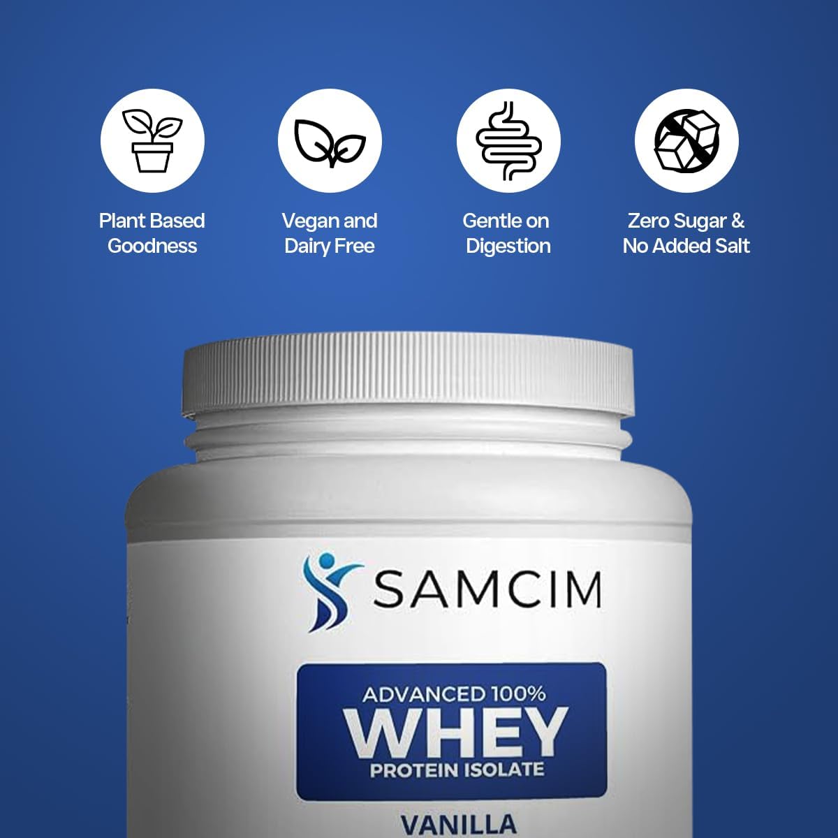 Advanced 100% Whey Protein Isolate, Vanilla Flavor, Protein Powder Supplement