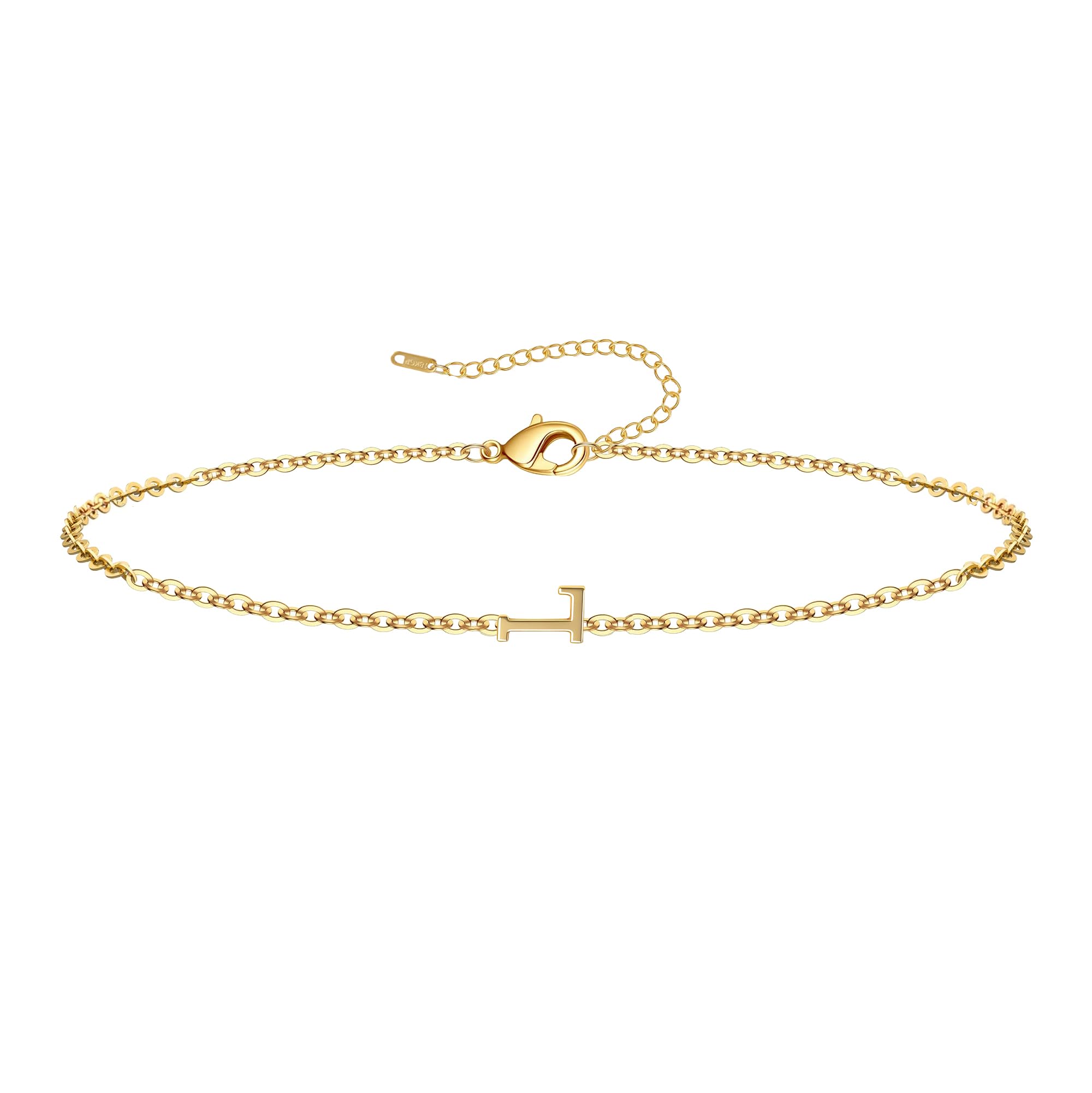 RMMD Armband Damen Gold Silber - 18K Gold/Weißgold Vergoldete Initialen Armband mit Buchstaben Armbänder Personalisiert Geschenke Modeschmuck für Frauen Teenager Mädchen