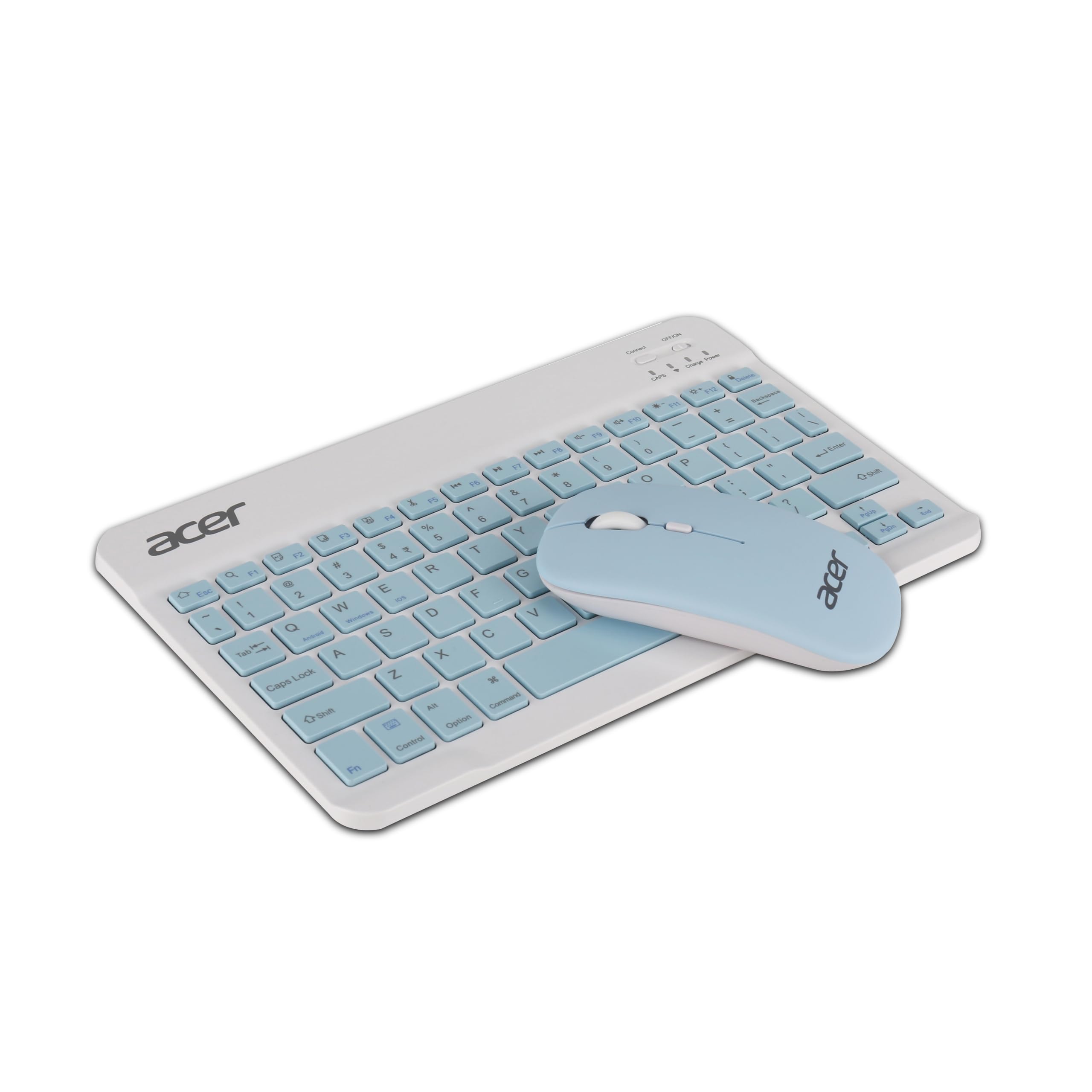 Acer Rechargeable Bluetooth Keyboard & Mouse Combo, 3 DPI Setting Upto 1200 DPI, 78 Keys Anti Slip Back, Ultra Thin Design for Tablet, PC, Laptop, Mobile, 10m Working Distance, Scissor Footed (Blue)-image-13