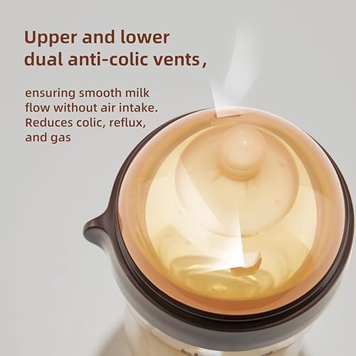 Miniatura 6 de Thyseed Biberones de destete para bebé, cuello ancho, con pajita, botella de almacenamiento de leche materna para lactancia, productos esenciales