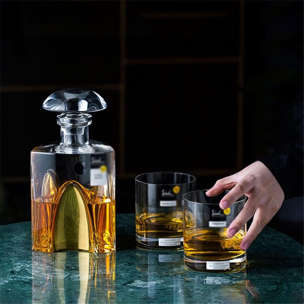 Whiskey Glass Wine Bottle Wine Set Crystal Glass Foreign Wine Glass High-end Gift Box(E)