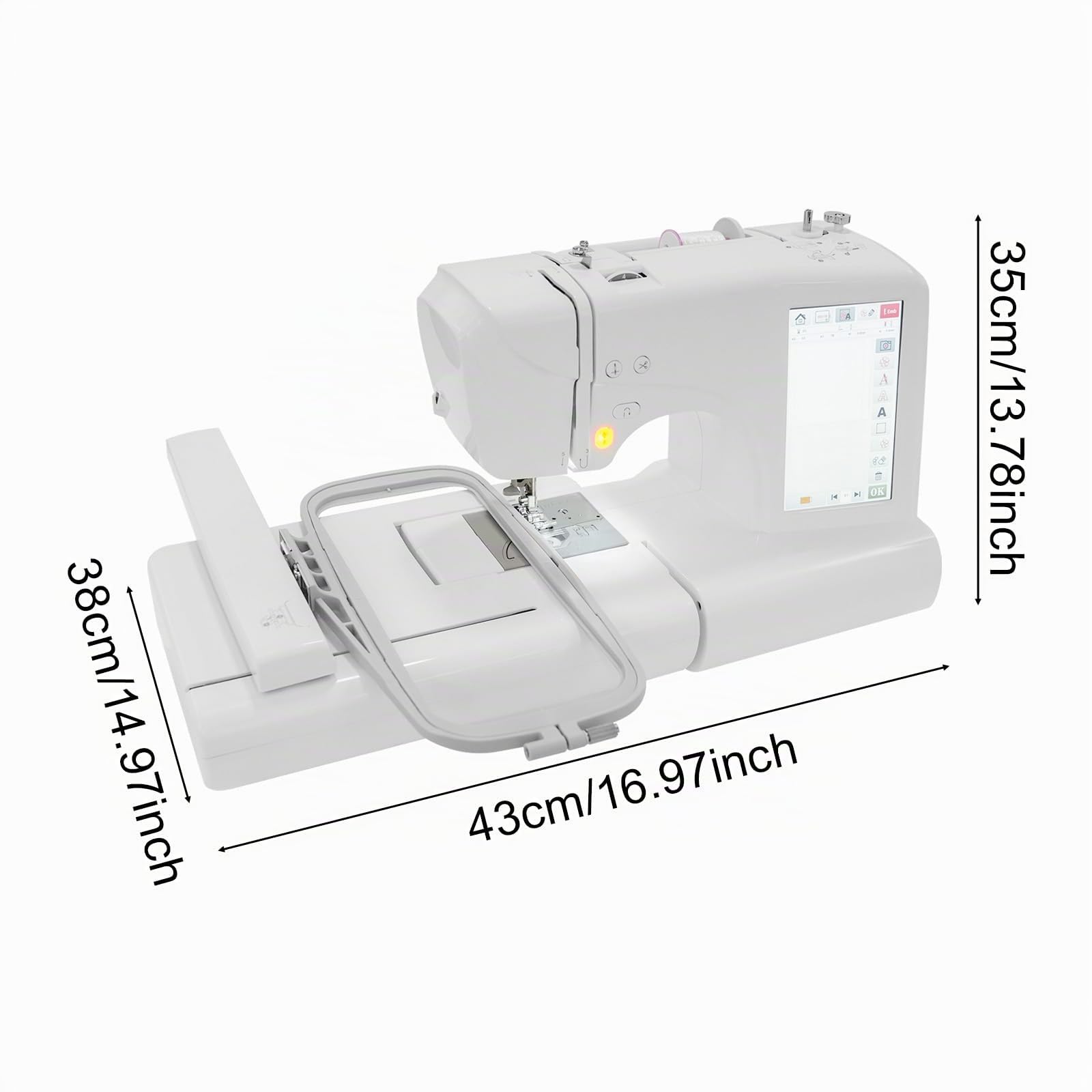 Computer Näh- und Stickmaschine,96 Stickmuster,162 Nähmuster | Kombi-Maschine zum Nähen und Sticken,USB-Musterimport, 7-Zoll-LCD-Bildschirm und LED-Nählicht Embroidery-Maschine