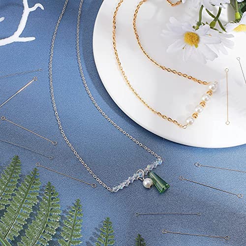 Ph Pandahall 560Pcs 8 Styles 304 Stainless Steel Eye Pins 30Mm 40Mm 50Mm Head Pins Ball 22 Gauge Head Pins Findings Open Eye Pin For Earring Bracelet Pendant Jewelry Making, Stainless Steel Color #TOP2