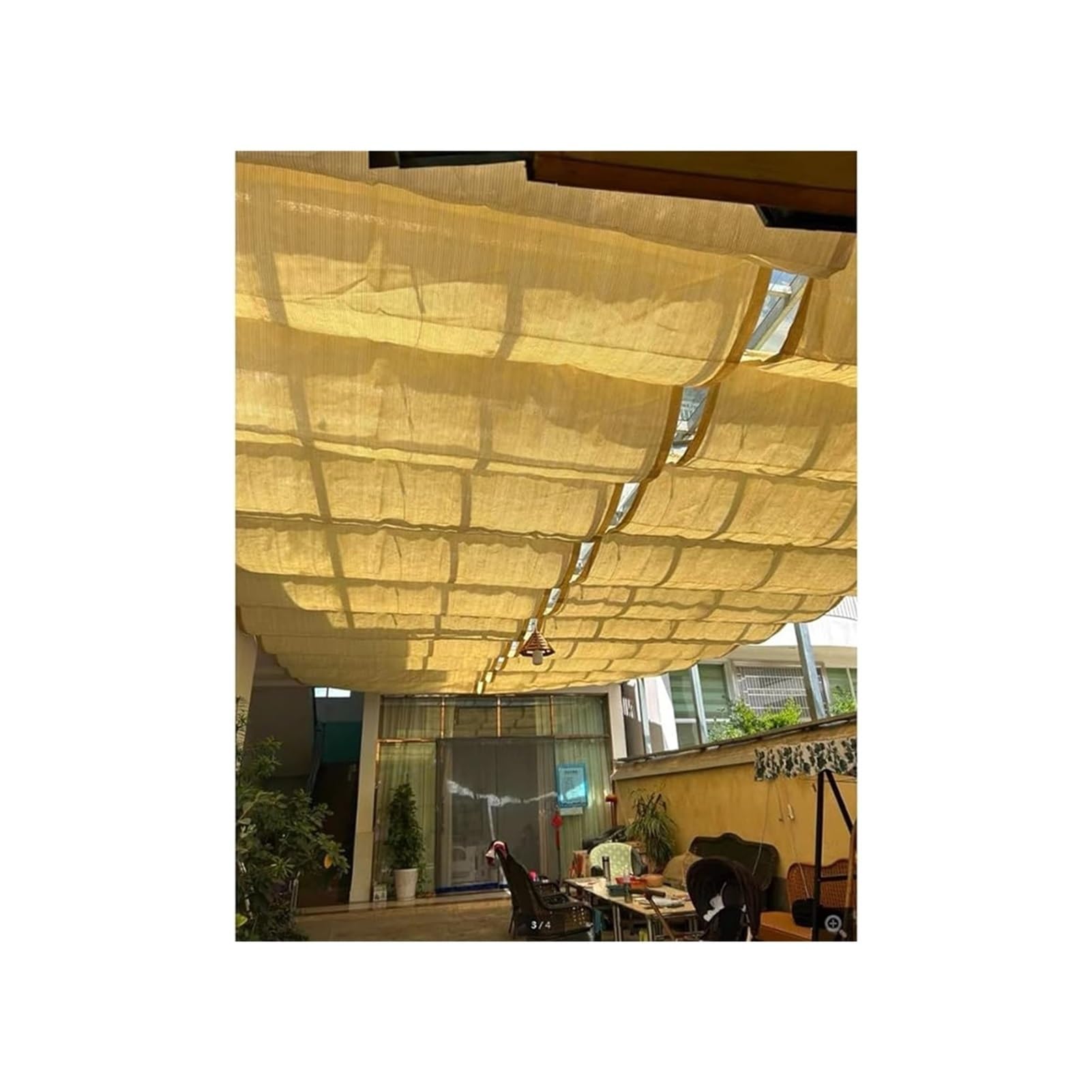 Voile d'ombrage rétractable pour pergola auvent coulissant de cour