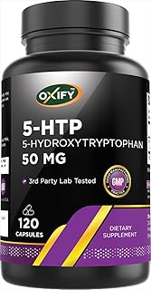 Oxify 5-HTP 5-Hydroxytryptophan 50 mg | 120 Capsules | Gluten-Free, Non-GMO | Supplement Made in USA