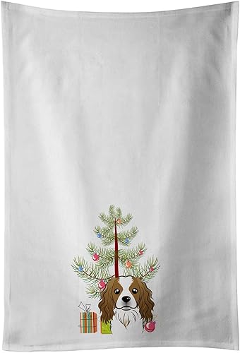 Miniatura 5 de Caroline's Treasures BB1599WTKT - Juego de 2 toallas de cocina con árbol de Navidad y bulldog francés, color blanco