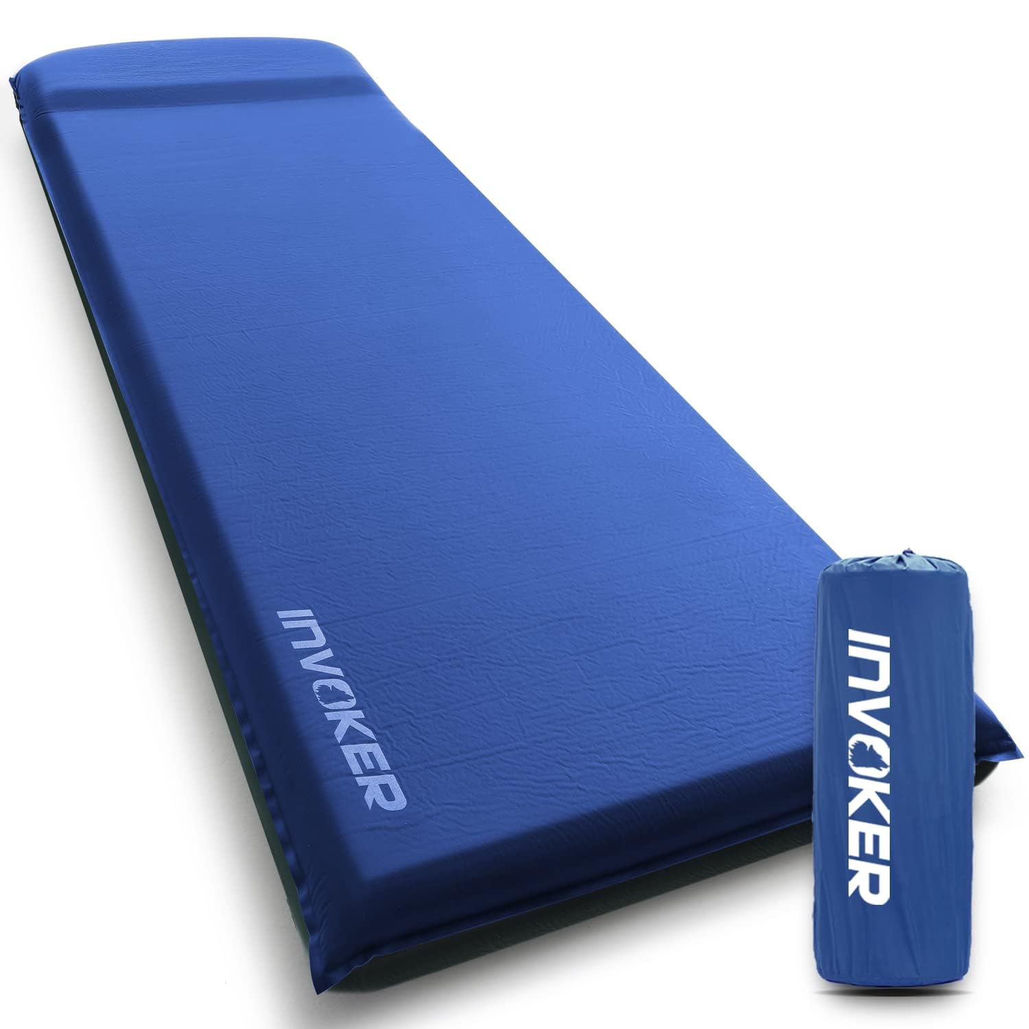 Colchoneta de dormir para camping, 8 cm, esponja elástica ultra gruesa, autoinflable, con almohada, inflado rápido en 25 segundos, para mochileros, viajes y senderismo, colchón de aire, almohadilla