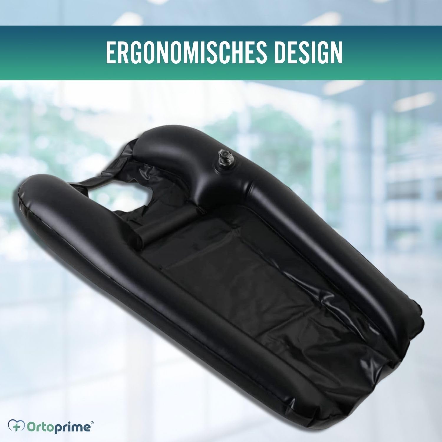 OrtoPrime mobiles Haarwaschbecken aufblasbar Zuhause - Aufblasbares Haarwaschbecken Bett - Aufblasbares Waschbecken zum Haarewaschen - Haarwaschwanne aufblasbar Erwachsene und Kinder - Friseur + Heim
