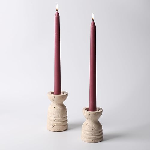 Miniatura 2 de WORHE Portavelas Italia - Juego de 2 candelabros de mármol de alta calidad para boda, comedor, fiesta, portavelas para velas de 34 pulgadas de