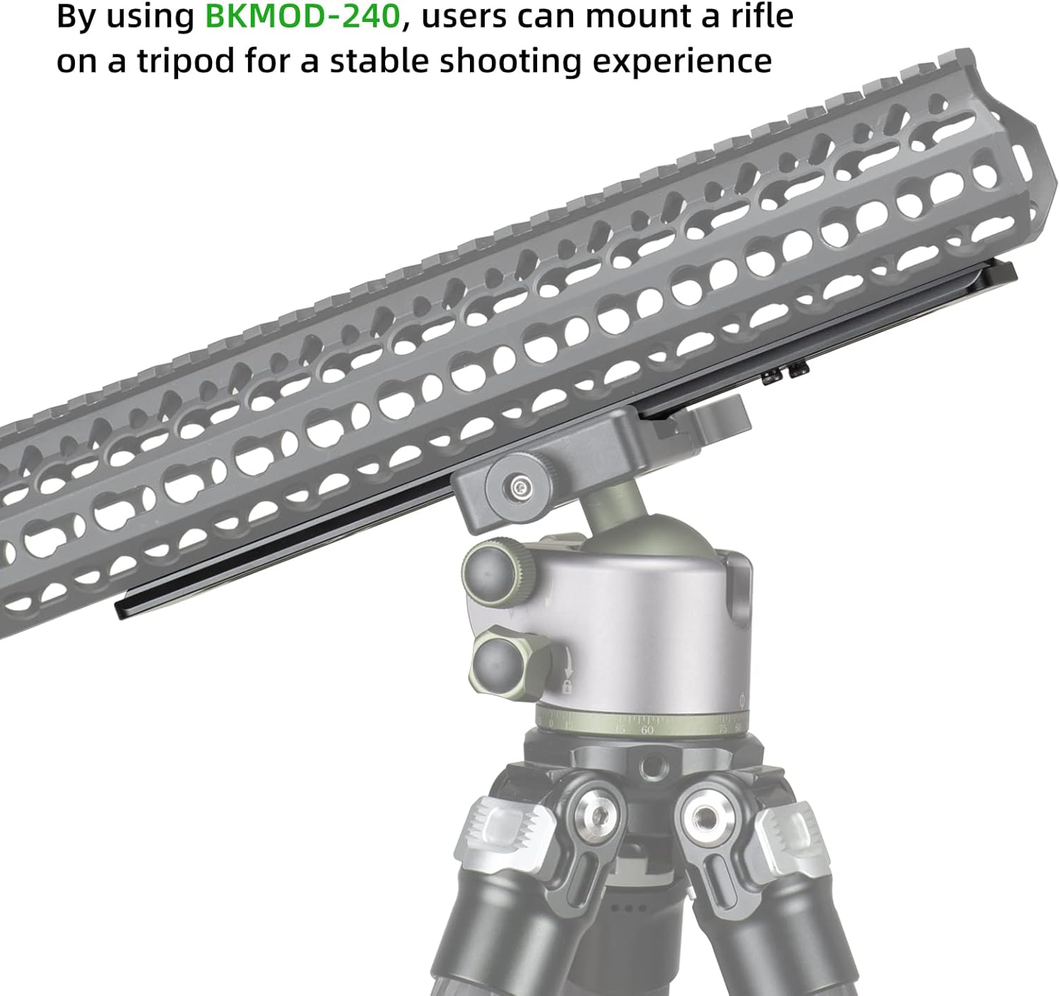 FANAUE Keymod Rail Tripod Plate Adapter Mount BKMOD-240 with Safety Stop Screws,for Tripod Ball Head Ballhead,Compatible Arca Swiss RRS Dovetail