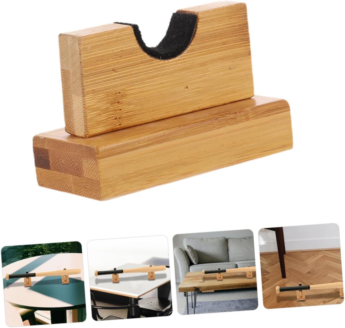 2Pairs Wooden Baseball Bat Stand Space Saving Display Rack for Home School Club Elegant Baseball Bat Holder Accessory for Organizing Bats