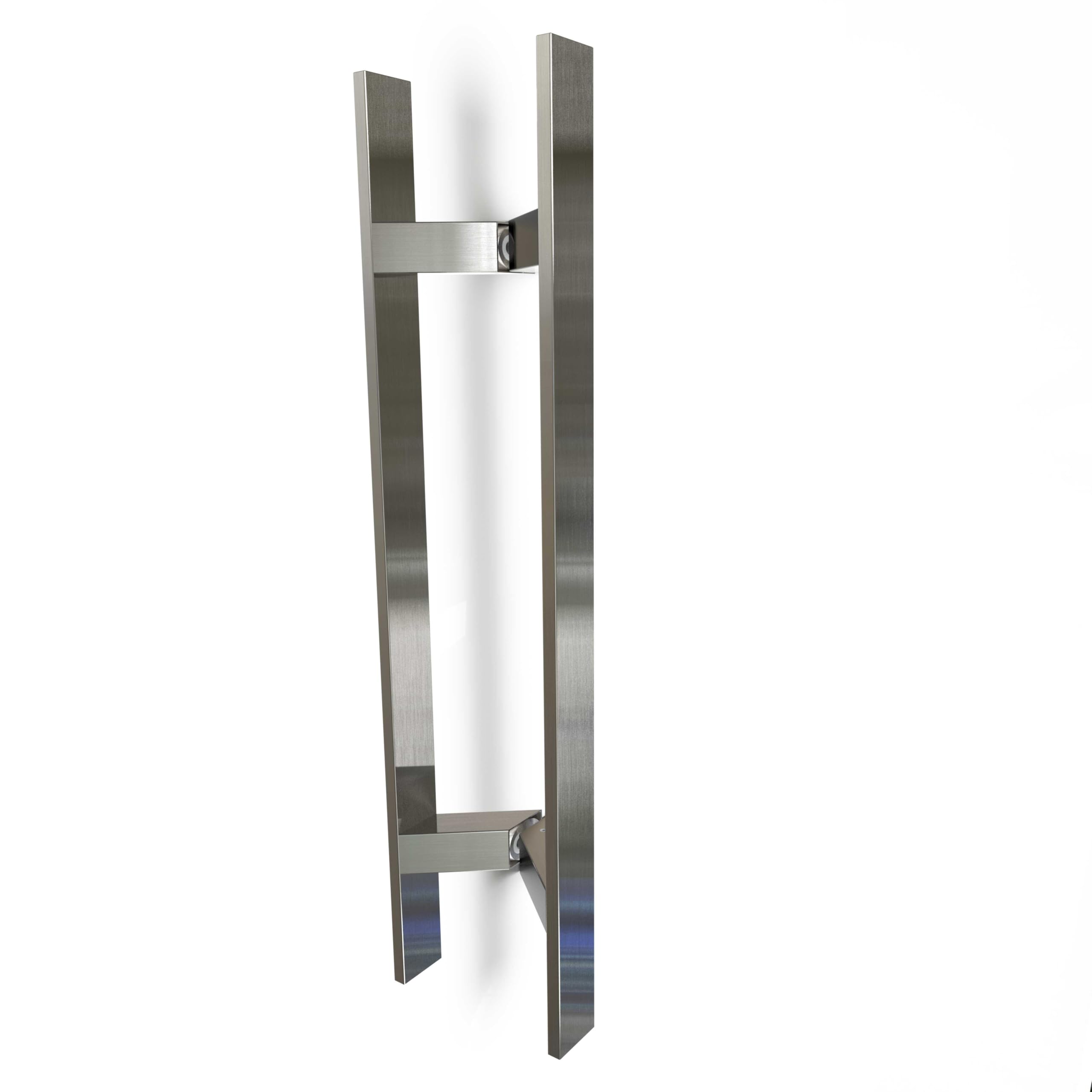 Oppali Brushed Stainless Steel 304 Entrance Door Pull Handle | Inclined At An Angle Of 45° | Rectangle T-Bar | 40Cm Total Length