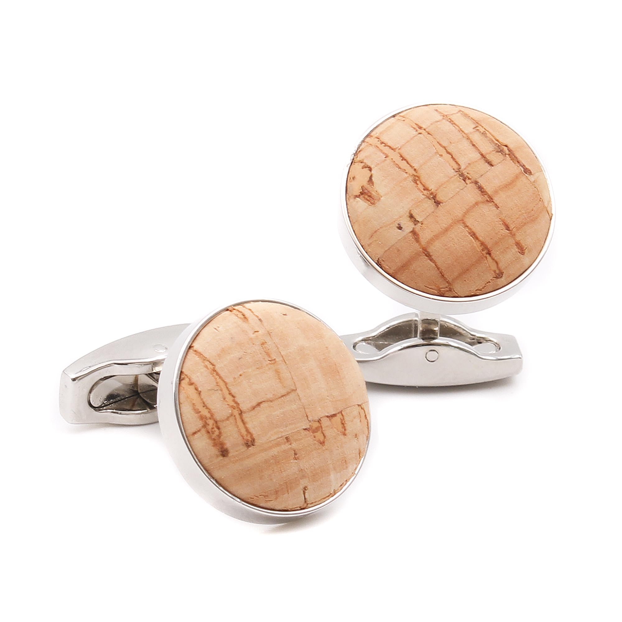 El mono con pajarita Gemelos Camisa Hombre de corcho natural. Gemelos Hombre Originales, exclusivos y elegantes. Gemelos boda, Regalo San Valentín hombre, padrinos. (Natural)