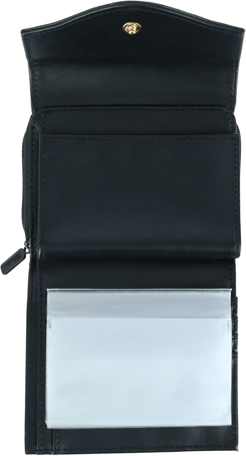 Buxton Heiress Leather Zip Purse, Black, One Size - Image 3