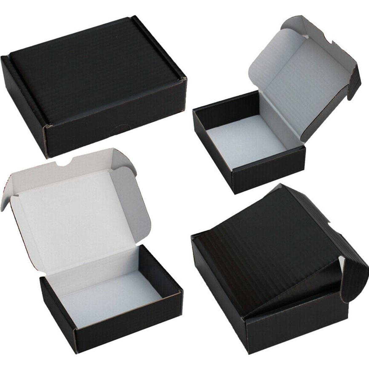 50 x F1 4x3x2" Postal Pip Box Die Cut Black Cardboard Mailing Shipping
