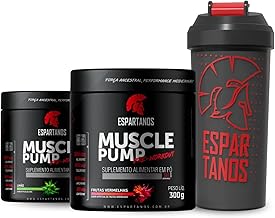 Kit 2x Pré Treino Muscle Pump Limão e Frutas Vermelhas 300g + Coqueteleira 600ml - Espartanos