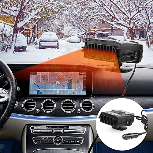 Chauffage de Voiture Portatif, 12V 150W Automatique de Dégivreur de Voiture ,360 ° Rotatif,Désembueur de Voiture Pare-Brise,Ventilateur Voiture Chauffage,Faible Bruit,pour la Plupart Des Voitures Cover