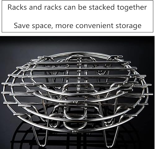 Miniatura 7 de Paquete de 3 estantes redondos de enfriamiento para tartas, estante circular de acero inoxidable para freidora de aire, olla a presión (6/7/8