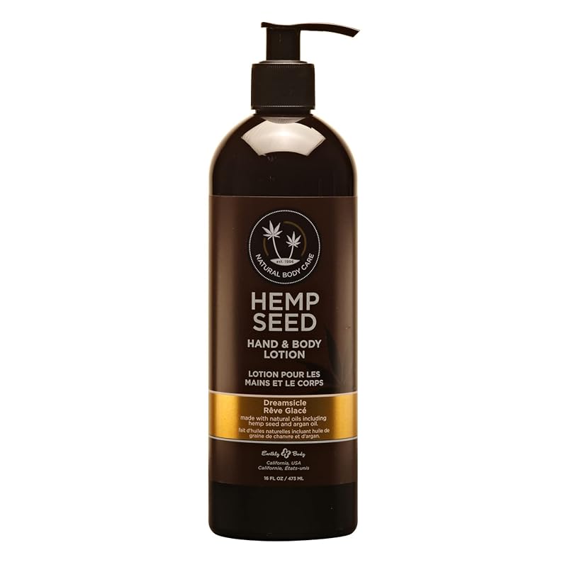 Loção para Mãos e Corpo Earthly Body com Óleo de Semente de Cânhamo e Óleo de Argan, Fragrância Dreamsicle