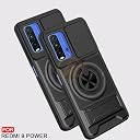 AELVOUX Redmi 9 Power/Poco M3 Back Cover | Armor Camera Slider 360 Degree Rotating Finger Ring Holder Case with Bracket Stand Back Case Cover (Compatible with MagSafe Accessories) (Black) gallery image