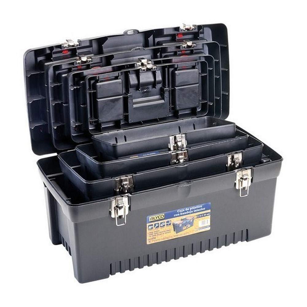 ALYCO 192765 - Pack 4 cajas de herramientas de plastico 580 x 280 x 295 mm