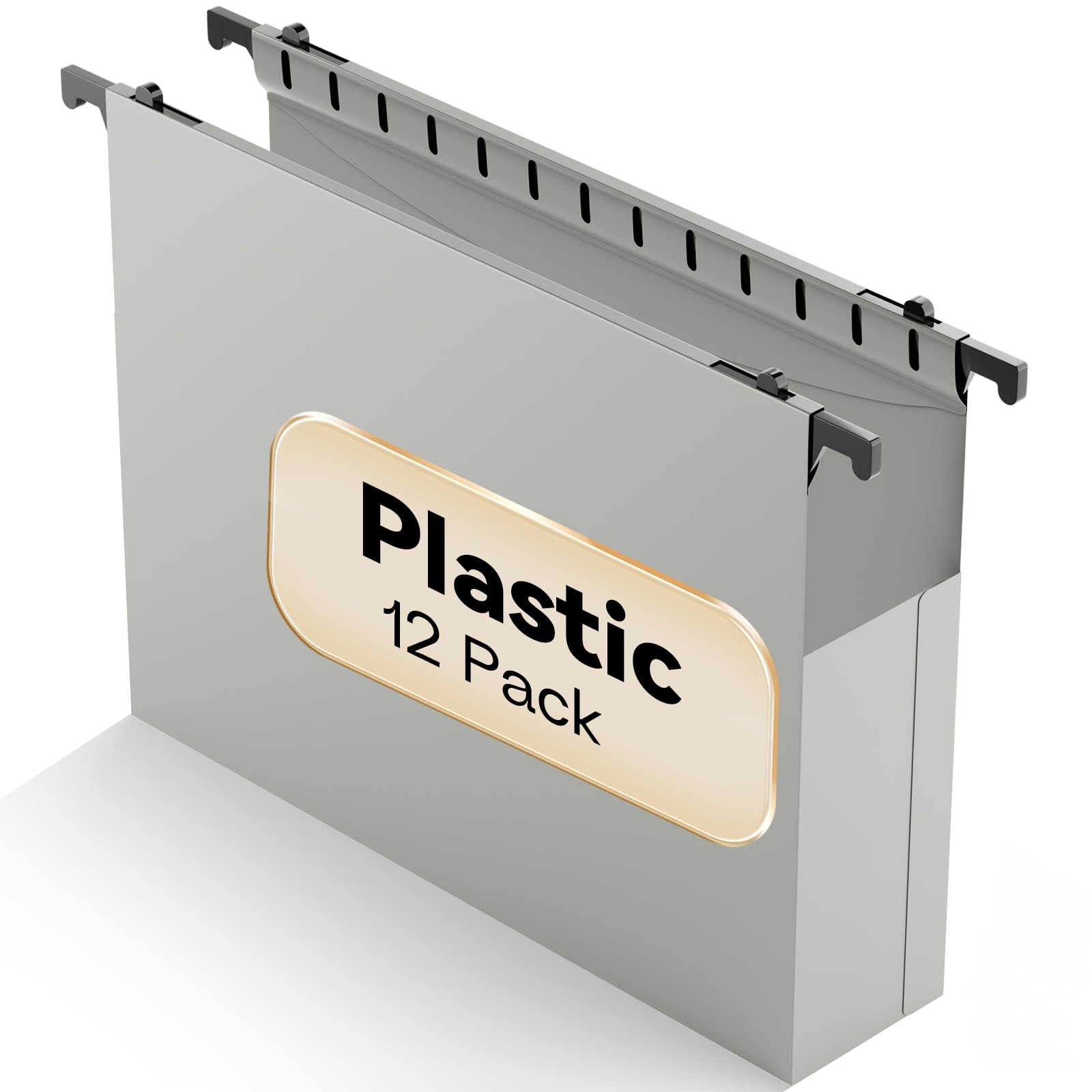 NORDUN Plastic Extra Capacity Hanging File Folder Letter Size,12 Pack Reinforced Expandable Hanging Folders,Heavy Duty 2 Inch Expansion,Adjustable