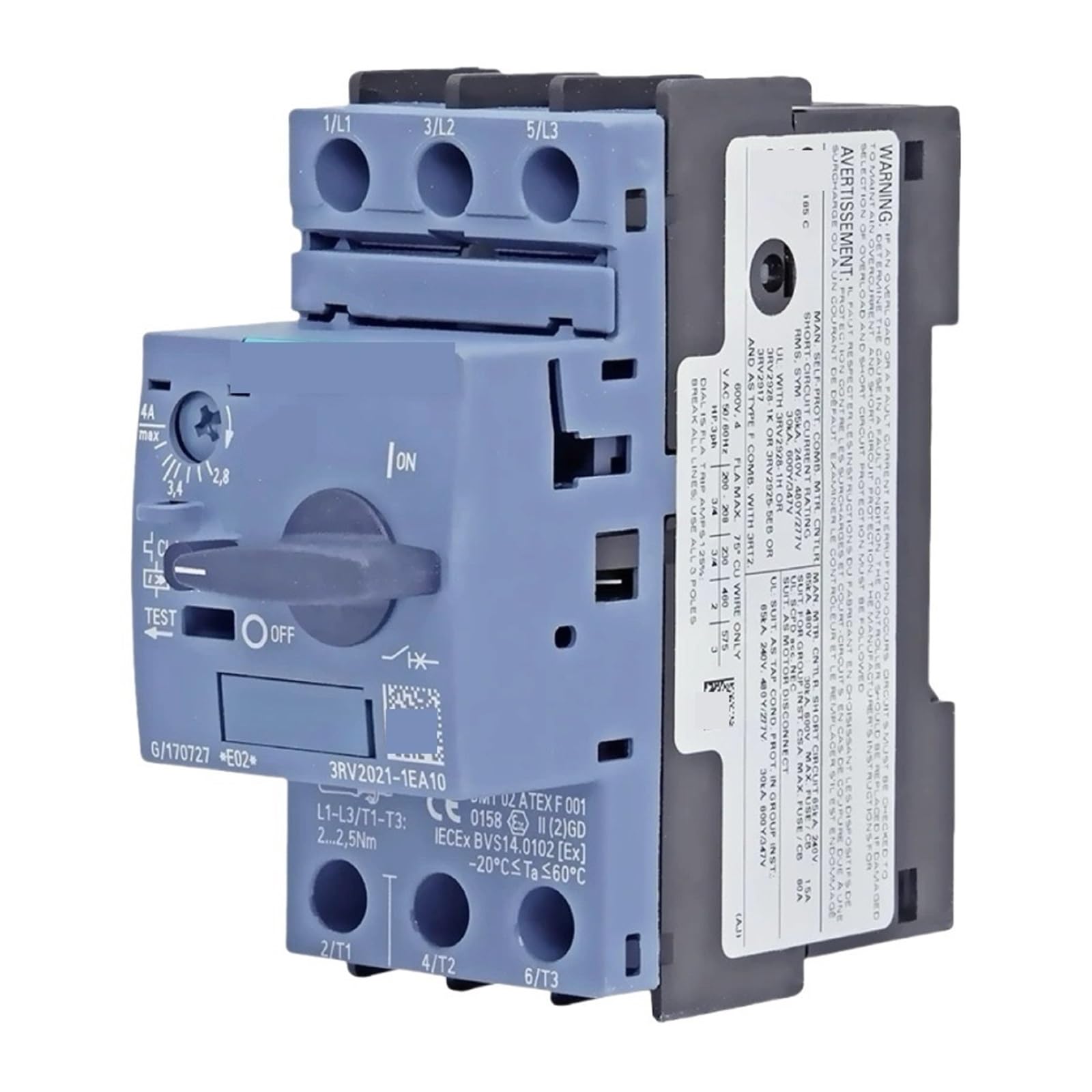 Disjoncteur de protection moteur 3RV2021-1HA10 pour la sécurité électrique industrielle