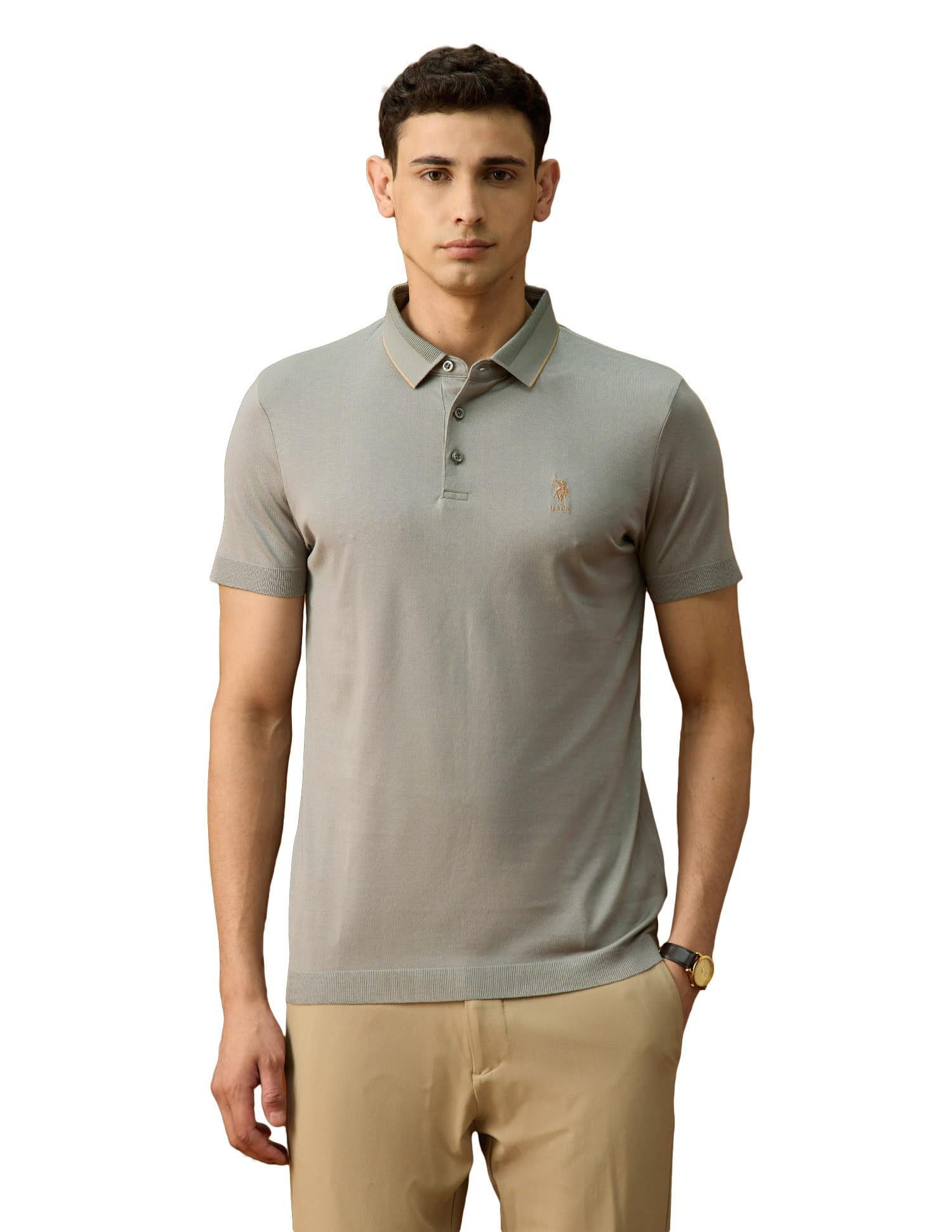 U.s.Polo Association Men's Solid Regular fit Polo Shirt-image-24