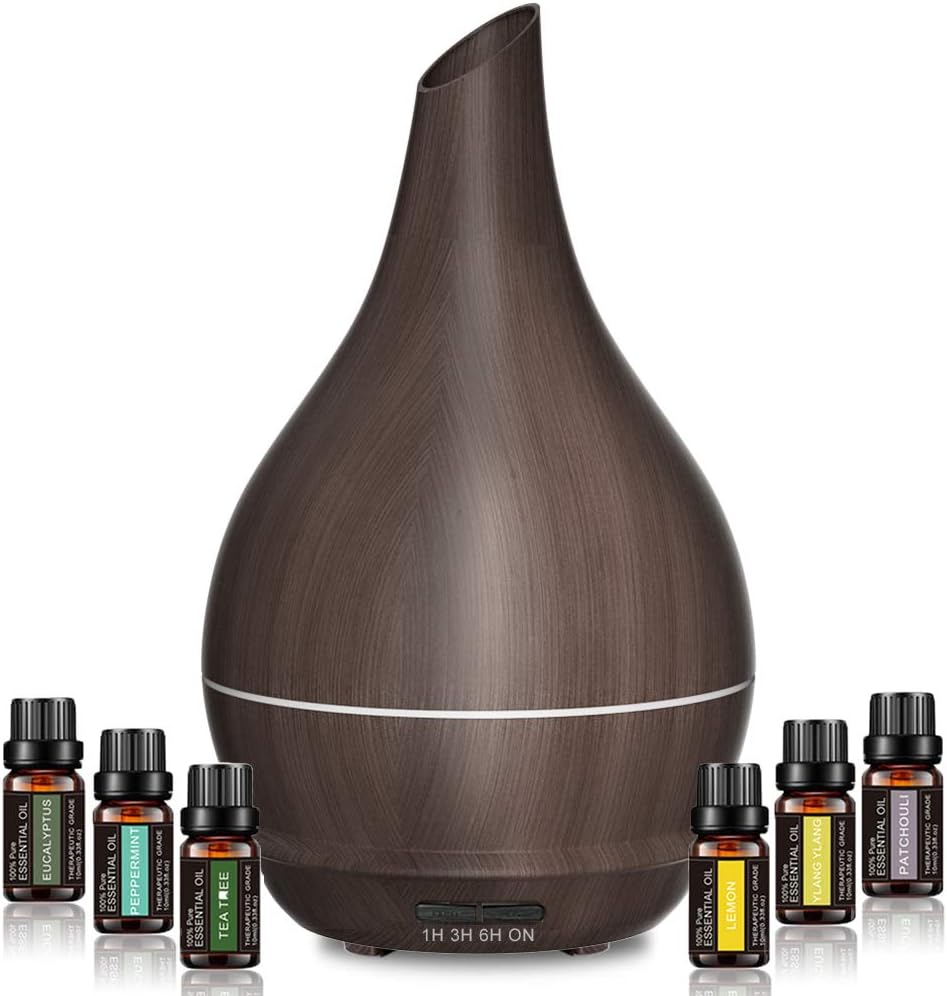 Essential Oil Diffuser with Oils, Lidlife 400ml Upgraded