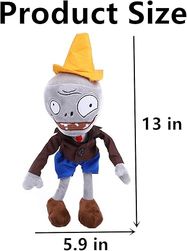 Miniatura 4 de JHESAO 12 "PVZ Felpa Conehead Zombies Brown Coat Juguetes PVZ 1 2 Peluche Suave Muñeca Roadblock Conehead Zombie Nuevo
