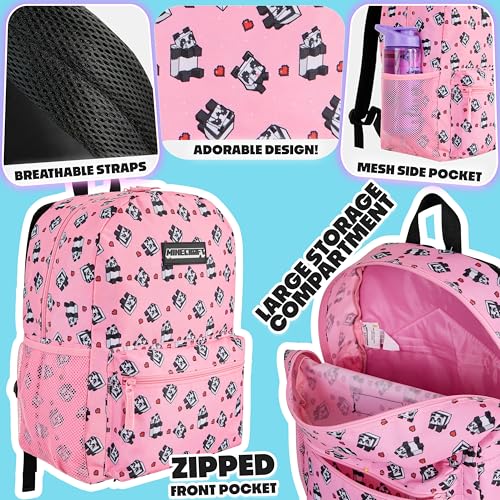 Miniatura 4 de Minecraft Mochila Con Bolsillos Para Niños - Regalos Para Gamers Rosa