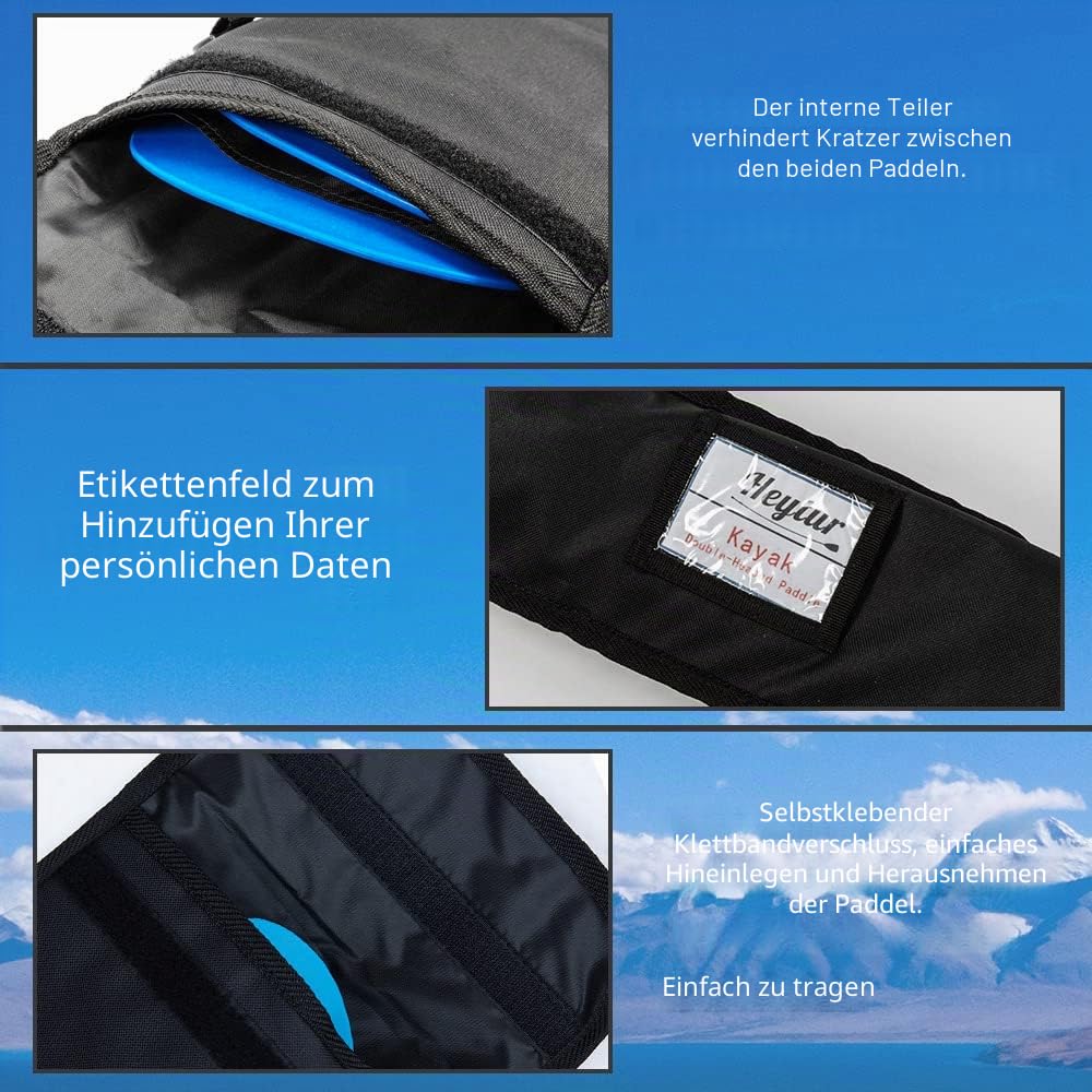 Robuste Kajak Paddeltaschen für 2-teilige, verstellbare Kajak-Paddel