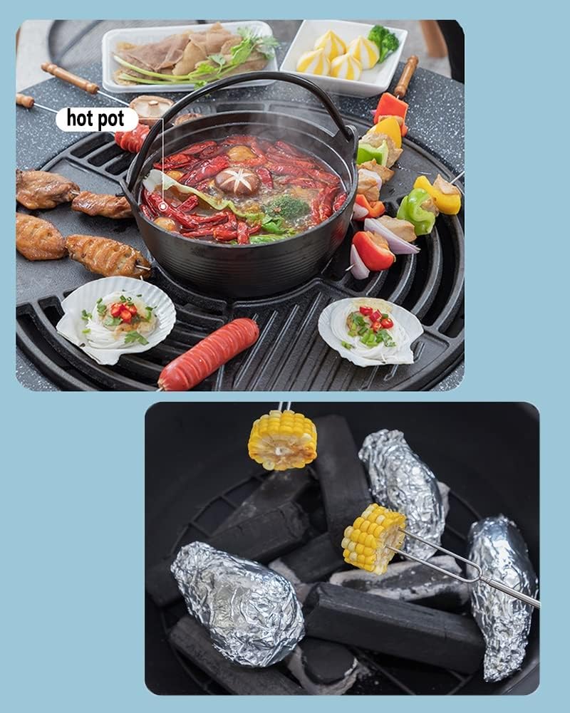 Outdoor Fire Pit 70cm/27.6" Round Wood Burning Fire Pit, Outdoor Fire Bowl for Garden and Terrace, Barbecue Table with Spark Protection Device