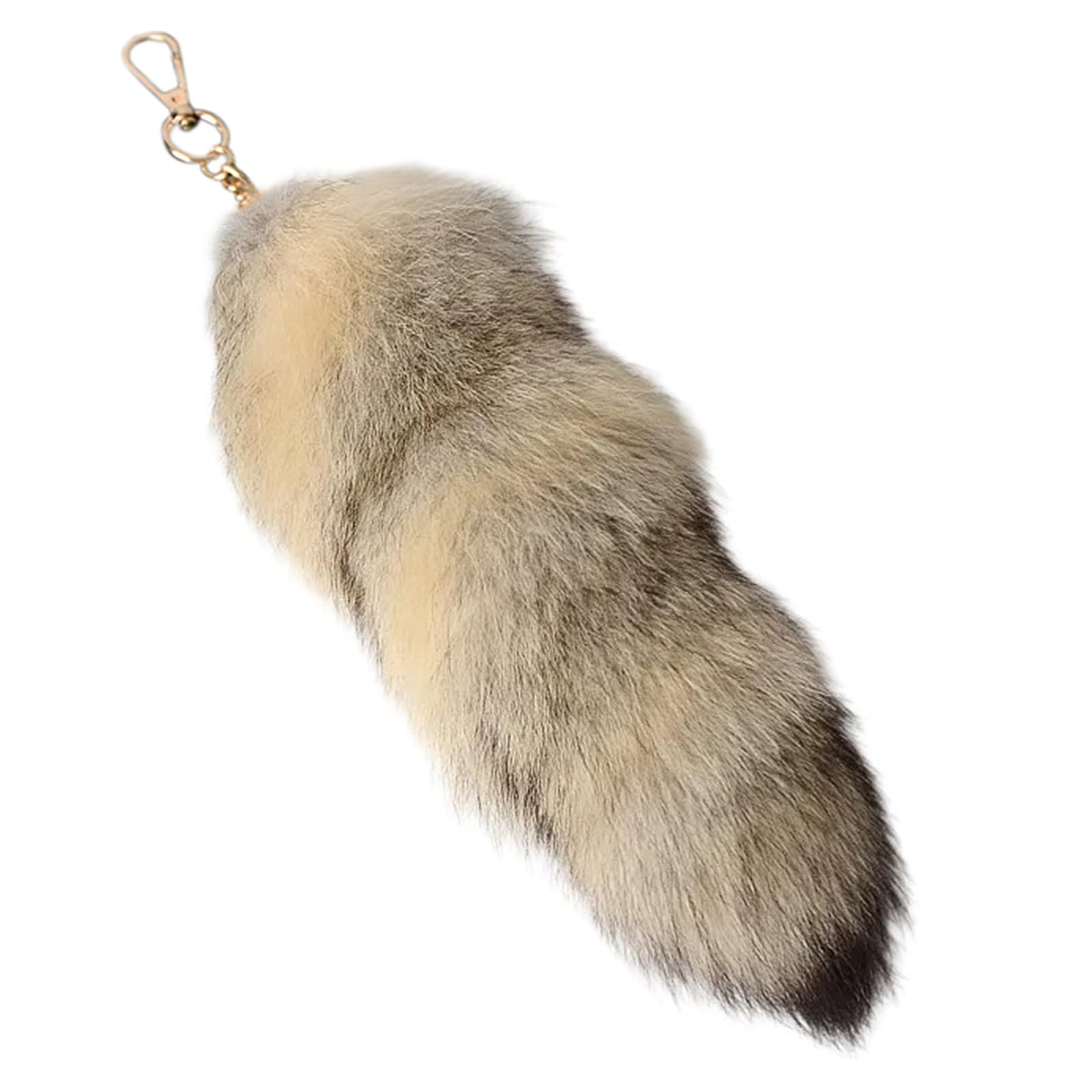 Porte-clés queue de renard suspendu, bijou de sac original et pendentif souple - 6